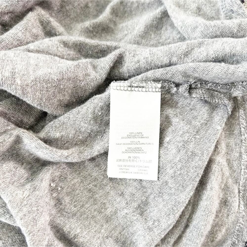 J.Crew Heather Rubble Gray Sleeveless Round Neck Linen Pom-Pom Tank Size S - Picture 8 of 8